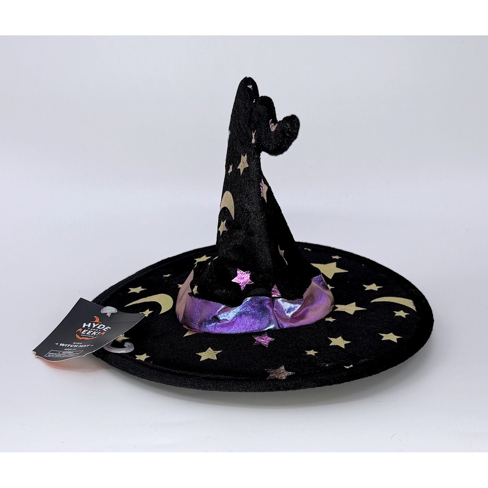 Hyde and EEK Boutique Kids Witch Hat Headband Black Purple Gold Stars Moon